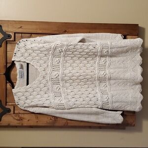 Simpatico Sportswear 90s Cream Knit Cotton Ramie Sweater Size Small